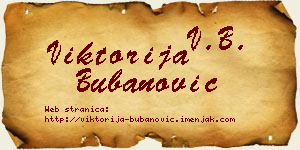 Viktorija Bubanović vizit kartica